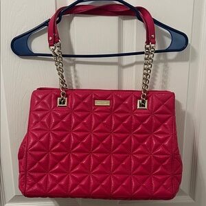 Kate Spade Sedgwick Place Phoebe Shoulder Bag in Quilted Hot Pink Leather